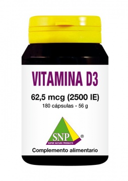Vitamina D3  2500 UI  180 cápsulas